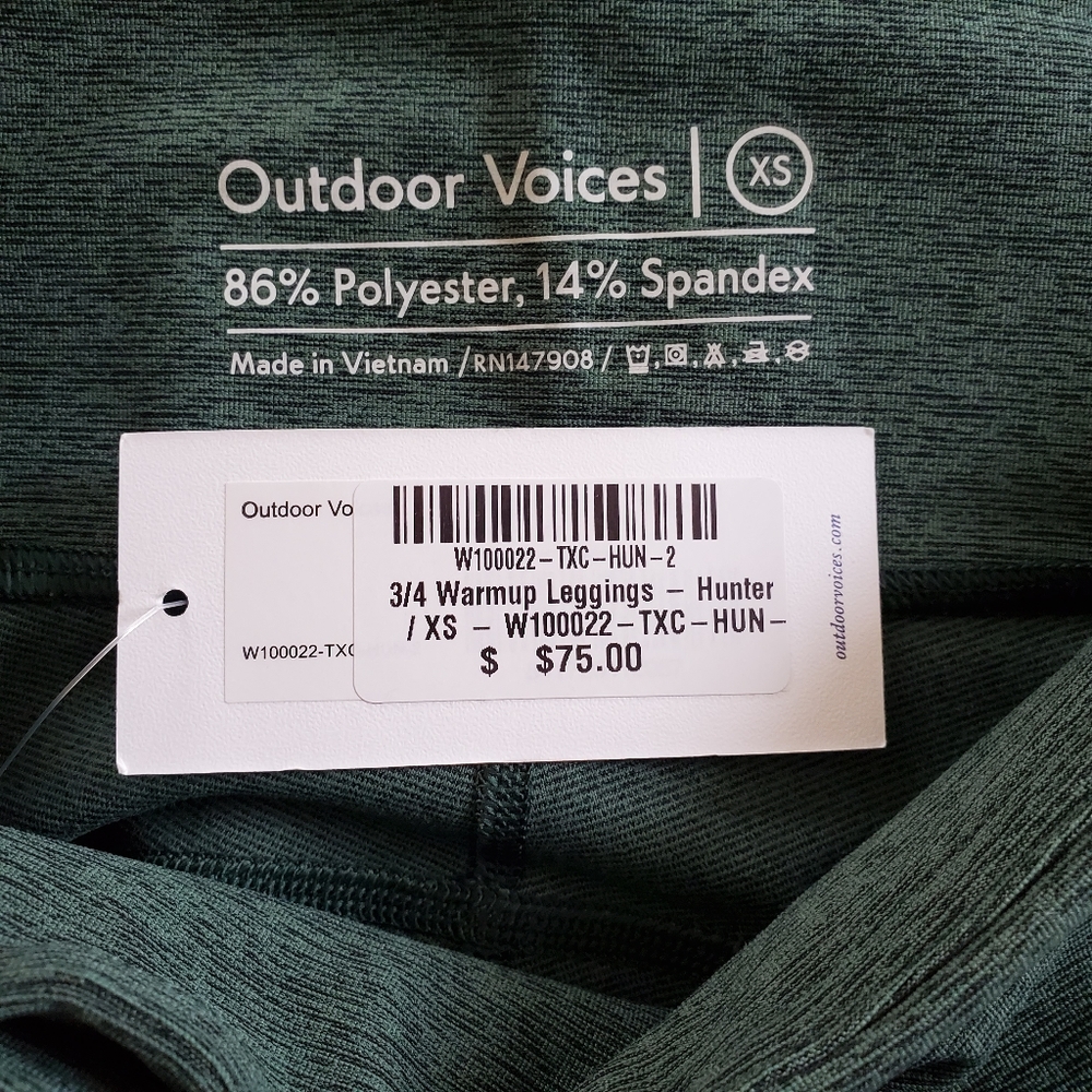 NWT Outdoor Voices 3/4 Warm Up Hunter Leggings - Picture 7 of 7